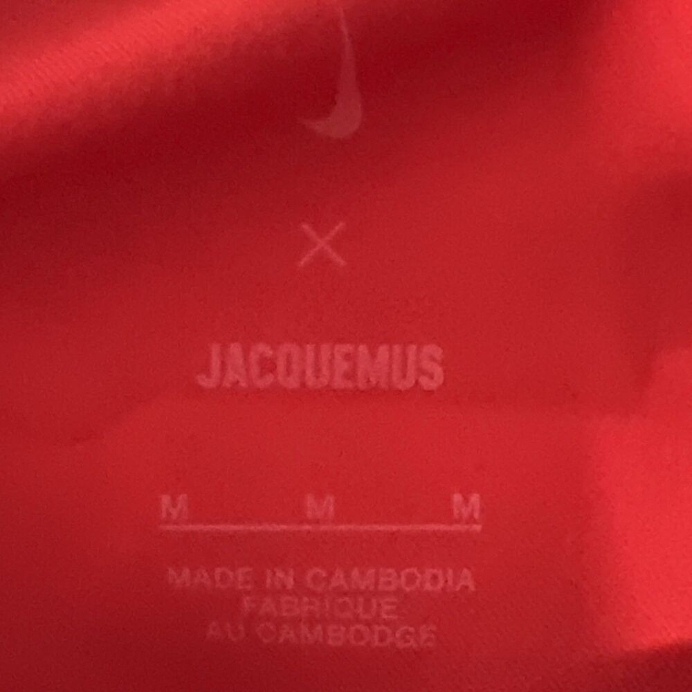 Nike x Jacquemus Red Short Sleeve Mini Body Con Dress Size Medium White Piping - Picture 6 of 14